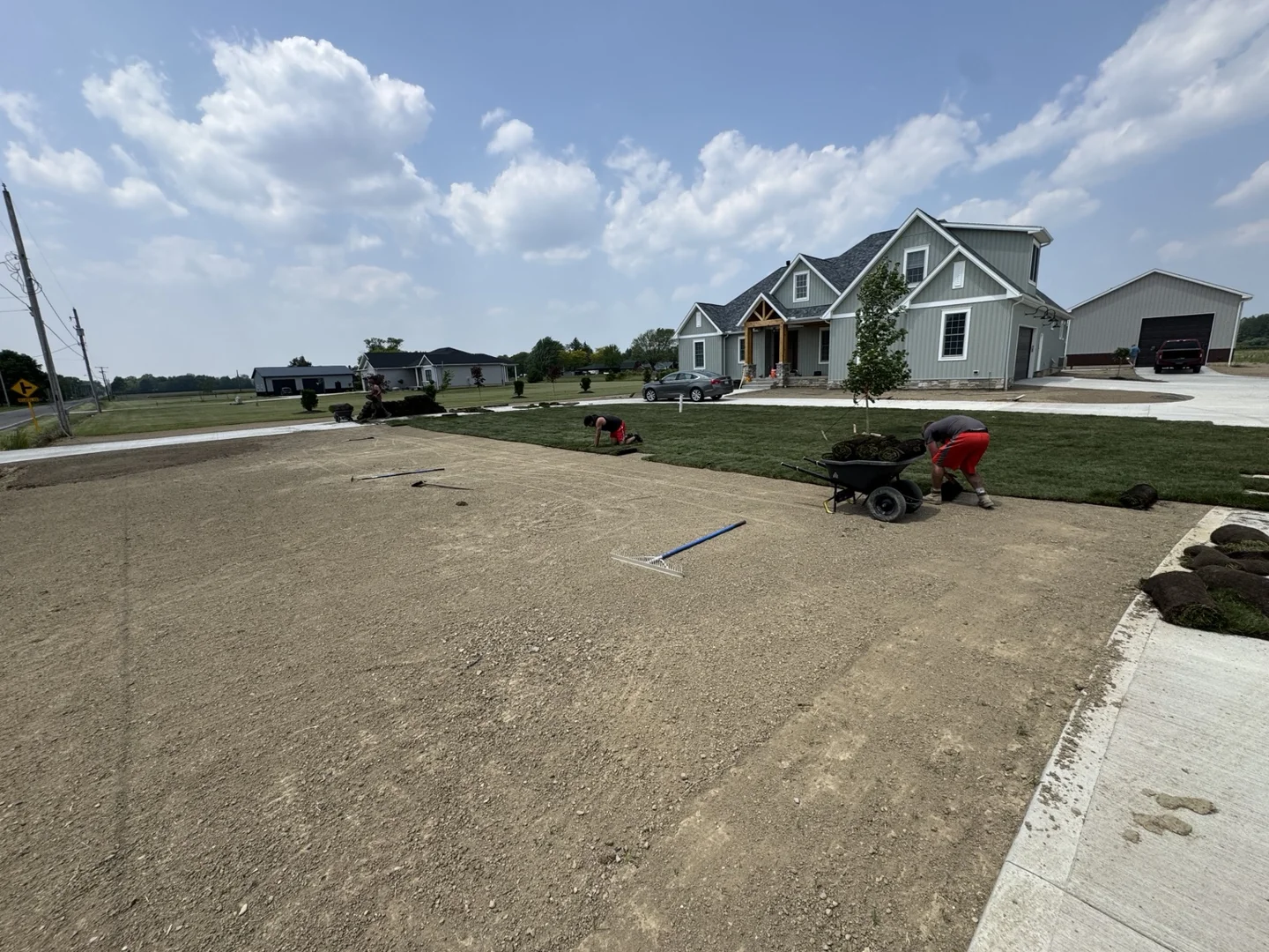 Bare graded ground before lawn installation